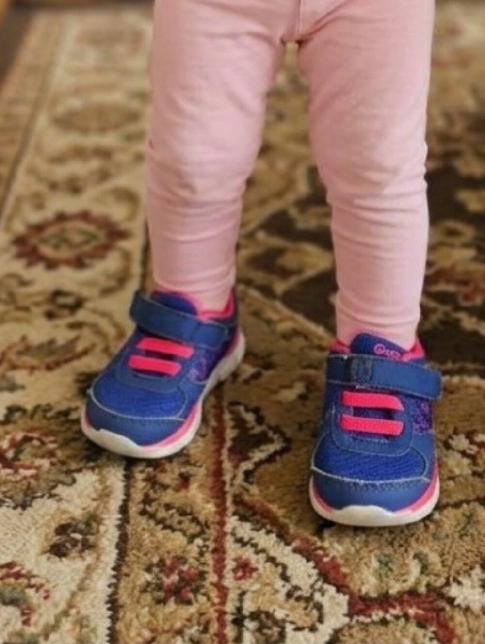 Kids Navy and Pink Athletic Sneakers